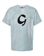 Alphabet G T-Shirt 9 inch calligraphy Black ink, Ocean