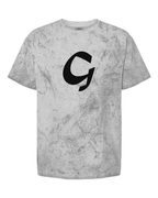 Alphabet G T-Shirt 9 inch calligraphy White ink, Smoke