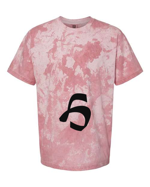 Alphabet H T-Shirt 9 inch calligraphy Black ink, Clay