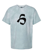 Alphabet H T-Shirt 9 inch calligraphy Black ink, Ocean
