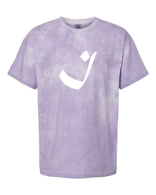 Alphabet I T-Shirt 9 inch calligraphy White ink, Amethyst