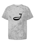Alphabet J T-Shirt 9 inch calligraphy White ink, Smoke