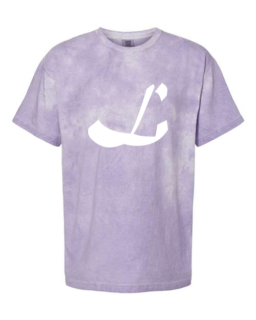 Alphabet L T-Shirt 9 inch calligraphy White ink, Amethyst