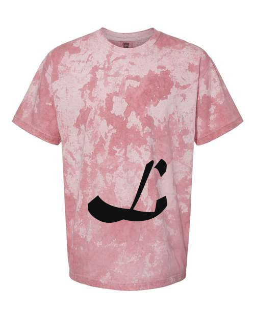 Alphabet L T-Shirt 9 inch calligraphy Black ink, Clay
