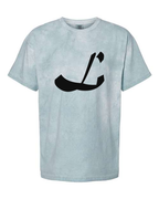 Alphabet L T-Shirt 9 inch calligraphy Black ink, Ocean