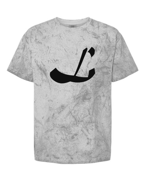 Alphabet L T-Shirt 9 inch calligraphy White ink, Smoke