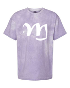 Alphabet M T-Shirt 9 inch calligraphy White ink, Amethyst