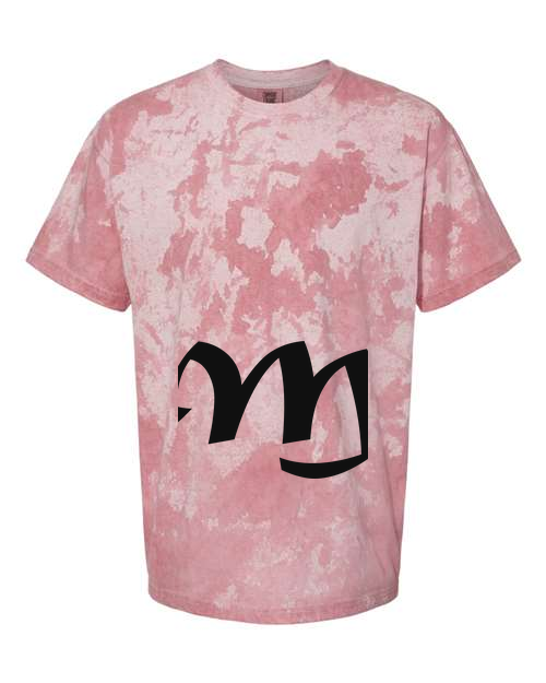 Alphabet M T-Shirt 9 inch calligraphy Black ink, Clay