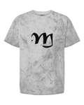 Alphabet M T-Shirt 9 inch calligraphy White ink, Smoke