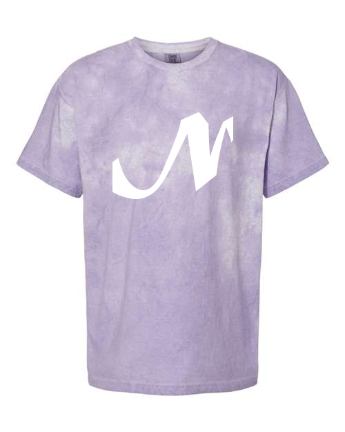 Alphabet N T-Shirt 9 inch calligraphy White ink, Amethyst