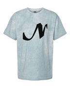 Alphabet N T-Shirt 9 inch calligraphy Black ink, Ocean