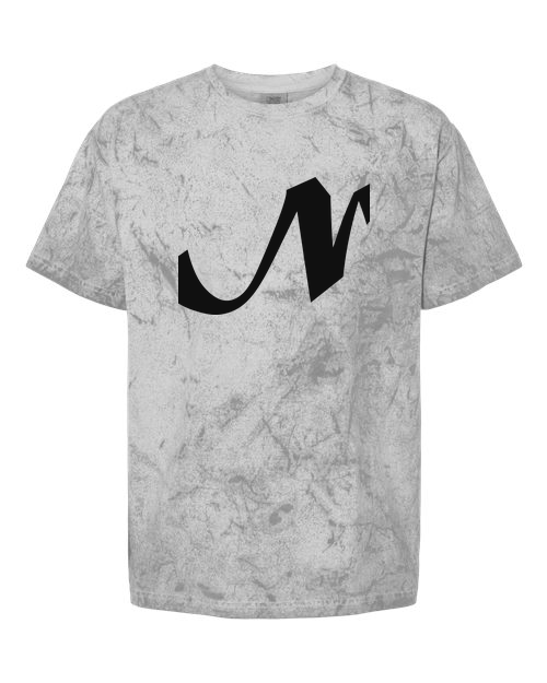 Alphabet N T-Shirt 9 inch calligraphy White ink, Smoke