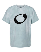 Alphabet O T-Shirt 9 inch calligraphy Black ink, Ocean