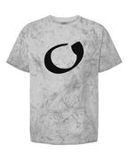 Alphabet O T-Shirt 9 inch calligraphy White ink, Smoke