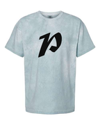 Alphabet P T-Shirt 9 inch calligraphy Black ink, Ocean