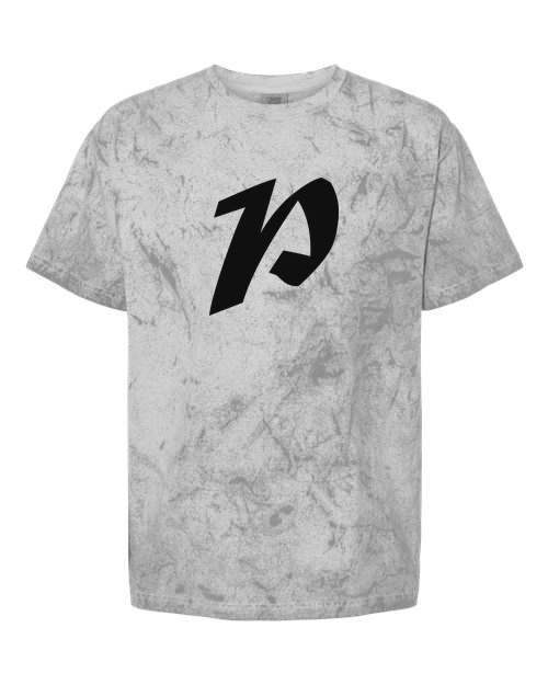 Alphabet P T-Shirt 9 inch calligraphy White ink, Smoke