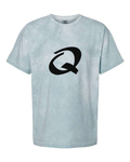Alphabet Q T-Shirt 9 inch calligraphy Black ink, Ocean