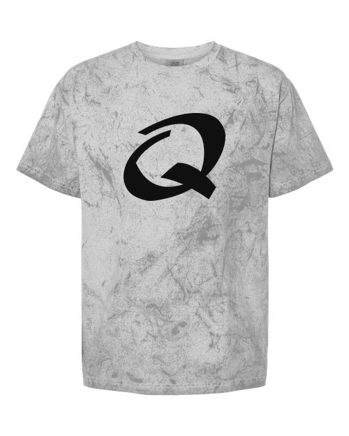 Alphabet Q T-Shirt 9 inch calligraphy White ink, Smoke