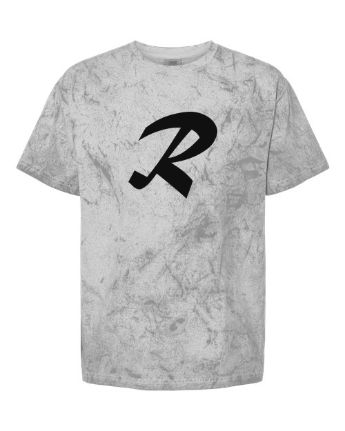 Alphabet R T-Shirt 9 inch calligraphy White ink, Smoke