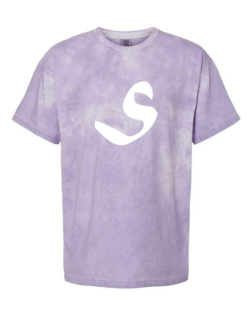 Alphabet S T-Shirt 9 inch calligraphy White ink, Amethyst