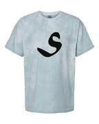 Alphabet S T-Shirt 9 inch calligraphy Black ink, Ocean