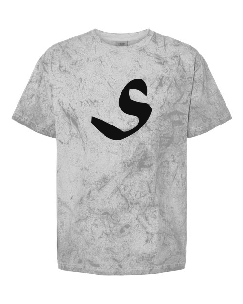 Alphabet S T-Shirt 9 inch calligraphy White ink, Smoke