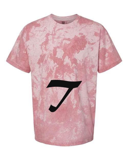 Alphabet T T-Shirt 9 inch calligraphy Black ink, Clay