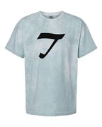 Alphabet T T-Shirt 9 inch calligraphy Black ink, Ocean