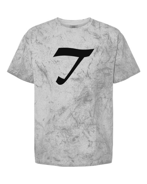 Alphabet T T-Shirt 9 inch calligraphy White ink, Smoke