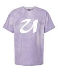 Alphabet U T-Shirt 9 inch calligraphy White ink, Amethyst