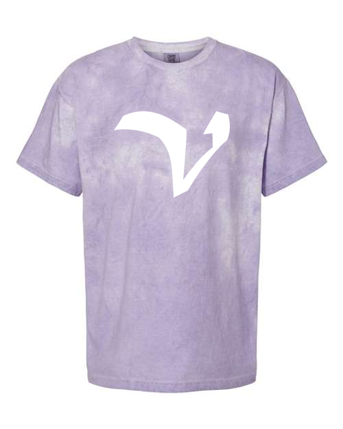 Alphabet V T-Shirt 9 inch calligraphy White ink, Amethyst