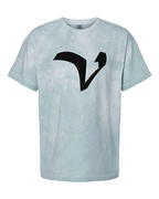 Alphabet V T-Shirt 9 inch calligraphy Black ink, Ocean