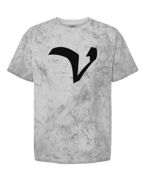 Alphabet V T-Shirt 9 inch calligraphy White ink, Smoke