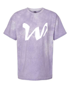 Alphabet W T-Shirt 9 inch calligraphy White ink, Amethyst
