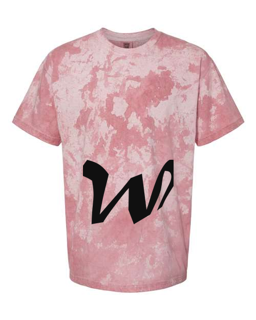Alphabet W T-Shirt 9 inch calligraphy Black ink, Clay