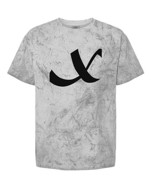 Alphabet X T-Shirt 9 inch calligraphy White ink, Smoke