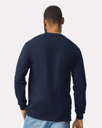 Gildan 2410, Unisex Ultra Cotton Long Sleeve Pocket T-shirt, Navy