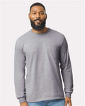 Gildan 2410, Unisex Ultra Cotton Long Sleeve Pocket T-shirt, Sport Grey