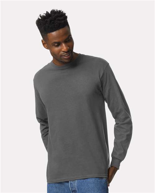 Gildan 2400, Unisex Ultra Cotton Long Sleeve T-shirt, Charcoal