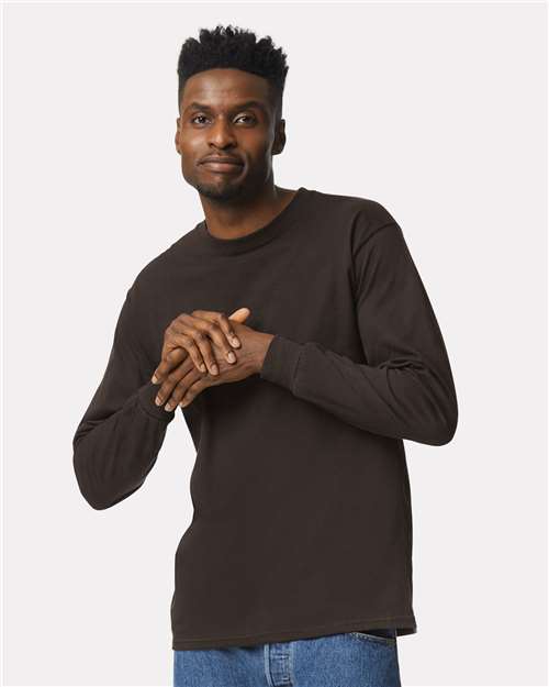 Gildan 2400, Unisex Ultra Cotton Long Sleeve T-shirt, Dark Chocolate