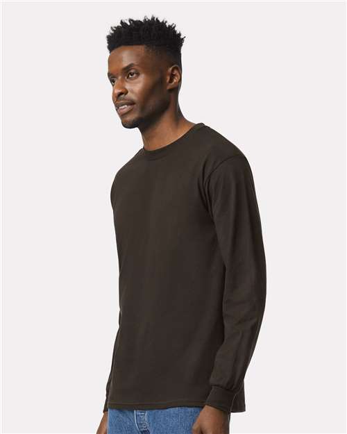 Gildan 2400, Unisex Ultra Cotton Long Sleeve T-shirt, Dark Chocolate