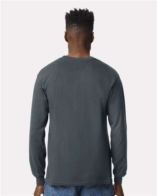 Gildan 2400, Unisex Ultra Cotton Long Sleeve T-shirt, Dark Heather