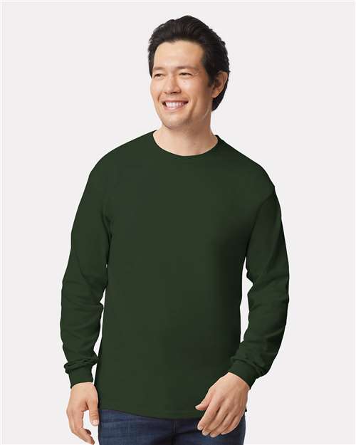 Gildan 2400, Unisex Ultra Cotton Long Sleeve T-shirt, Forest Green