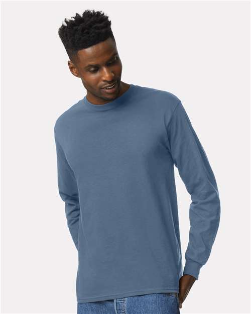 Gildan 2400, Unisex Ultra Cotton Long Sleeve T-shirt, Indigo Blue