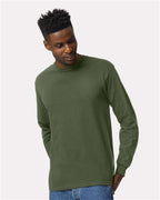 Gildan 2400, Unisex Ultra Cotton Long Sleeve T-shirt, Military Green
