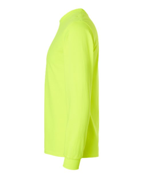 Gildan 2400, Unisex Ultra Cotton Long Sleeve T-shirt, Safety Green