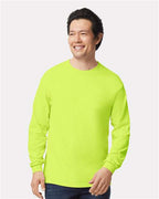 Gildan 2400, Unisex Ultra Cotton Long Sleeve T-shirt, Safety Green