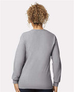 Gildan 2400, Unisex Ultra Cotton Long Sleeve T-shirt, Sport Grey