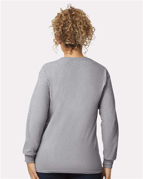 Gildan 2400, Unisex Ultra Cotton Long Sleeve T-shirt, Sport Grey