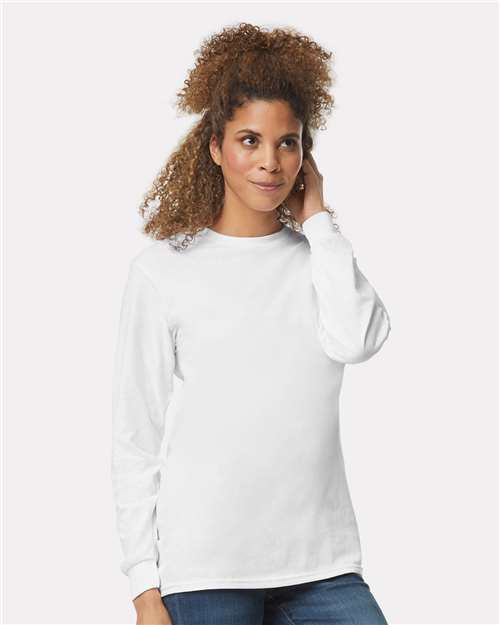 Gildan 2400, Unisex Ultra Cotton Long Sleeve T-shirt, White